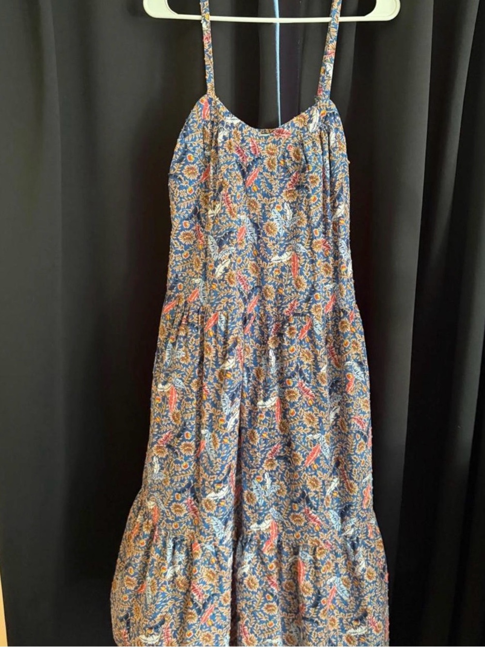 Knox Rose Blue Floral Print Tiered Maxi Dress